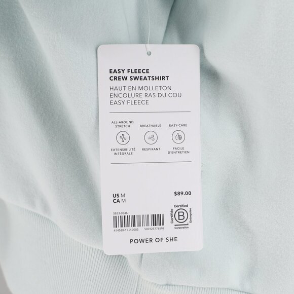 NWT ATHLETA Forever Fleece Relaxed Crew Sweatshirt Minty Green Size M - Picture 6 of 10